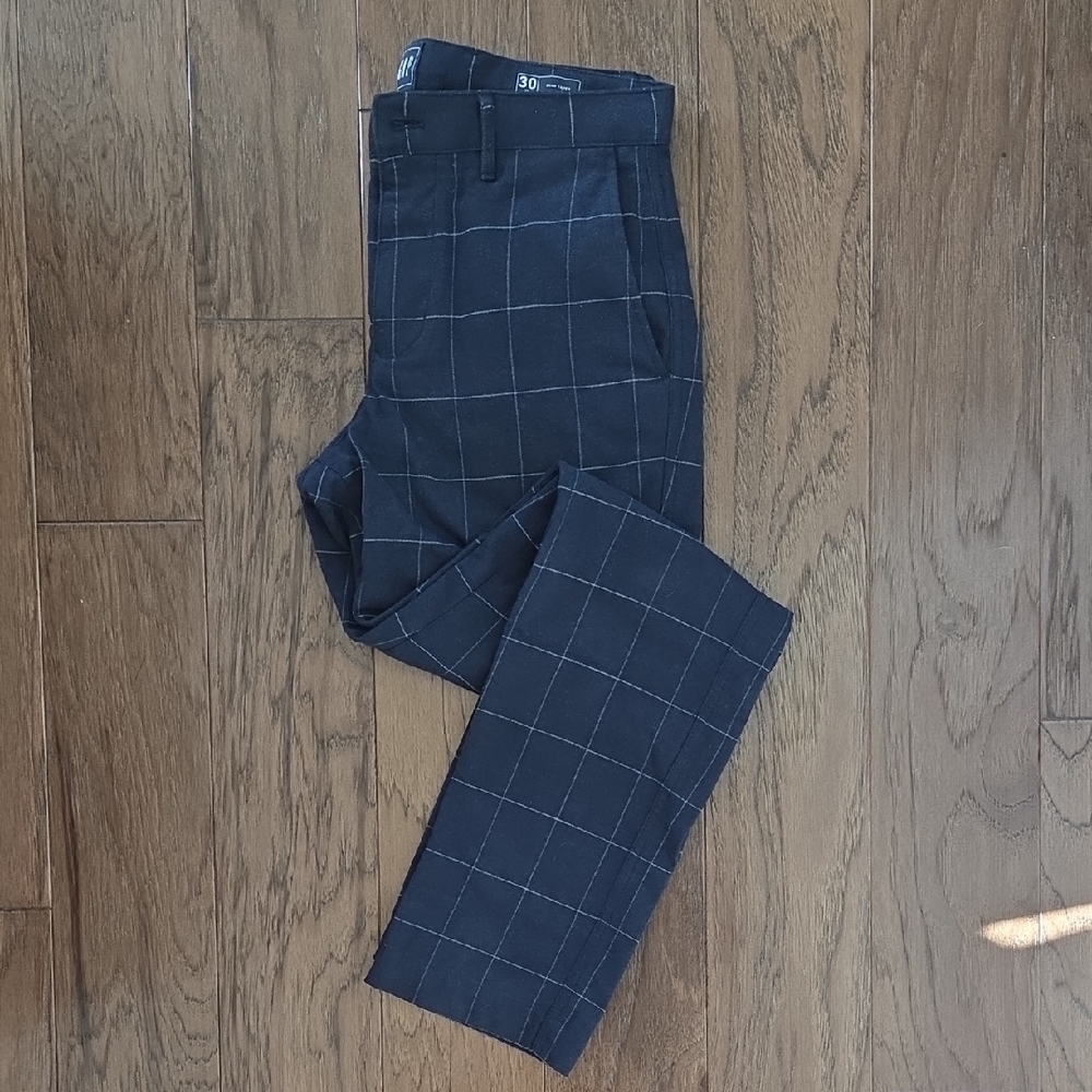 Men's Navy Checkered Pants